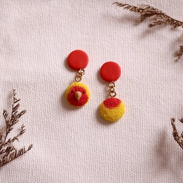 【鳥鳥頭頭】桃面愛情鳥 鳥耳環 鸚鵡耳環 軟陶耳環/耳夾