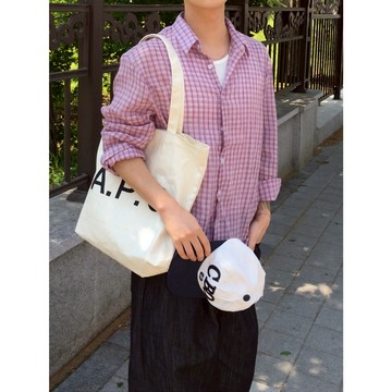 VOYEZ｜🇰🇷溫柔格紋休閒長袖襯衫｜清爽透氣・四色可選
