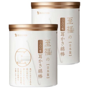 SANYO 山洋 360度耳扒紙軸棉花棒  100支  2罐