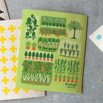 《danica》Ecologie瑞典環保抹布(小菜園) | 洗碗布 廚房抹布 清潔布 擦拭布 環保材質抹布