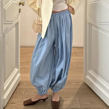 2025歐美夏季新款亞馬遜速賣通熱賣寬松束腳褲時尚個性休閑燈籠褲