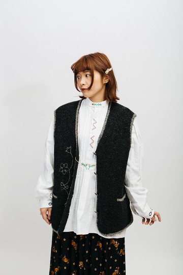 提洛爾羊毛背心 tyrolean vest 古着【初戀販賣所】Vintage F085