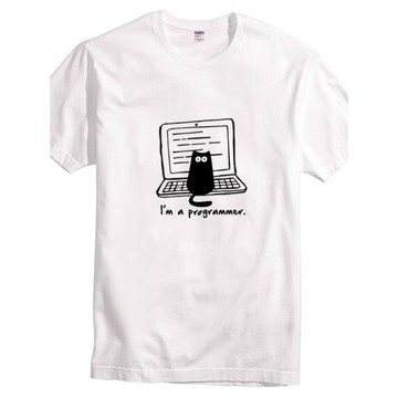 我是程序員代碼編程碼農極客純棉T恤 男女個性寬松簡約印花短袖夏