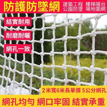 安全網 防護網 防墜網 編織繩 防漏/防掉網5公分網眼2*6米 場地圍網 隔離網 裝飾網 尼龍繩