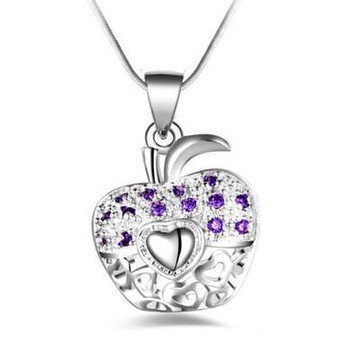 現貨+預購 925純銀項鍊 吊墜-精選時尚韓版優雅蘋果造型母親節生日情人節禮物女配件2色73ad69【獨家進口】【米蘭精品】