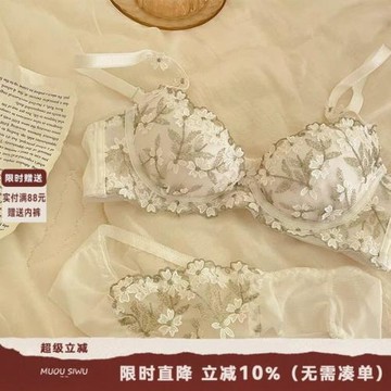 山茶花 日系小眾蕾絲純欲撩人少女內衣套裝薄款文胸聚攏性感胸罩