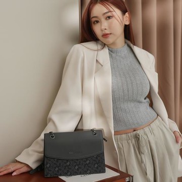 【金安德森】Hulda 經典老花紋信封包-暗灰