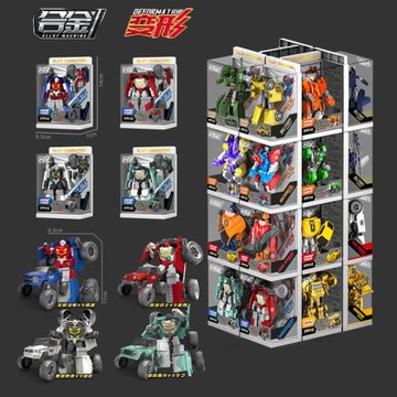 盒裝鋼甲小寶合金車變形機器人軍事系列工程車越野車跑車男孩玩具