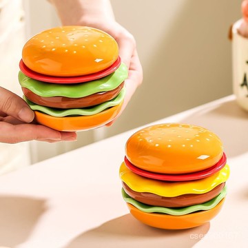 在地出貨🥇可愛漢堡味碟多巴胺蘸料碟套裝萌趣調料碟家用小菜碟醋碟組閤 NJUW