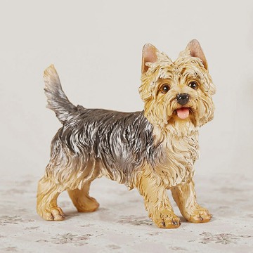 客廳裝飾仿真狗擺件樹脂工藝品約克夏模型動物擺設創意家居小禮品