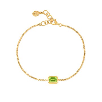 Peridot Octagon Chain Bracelet