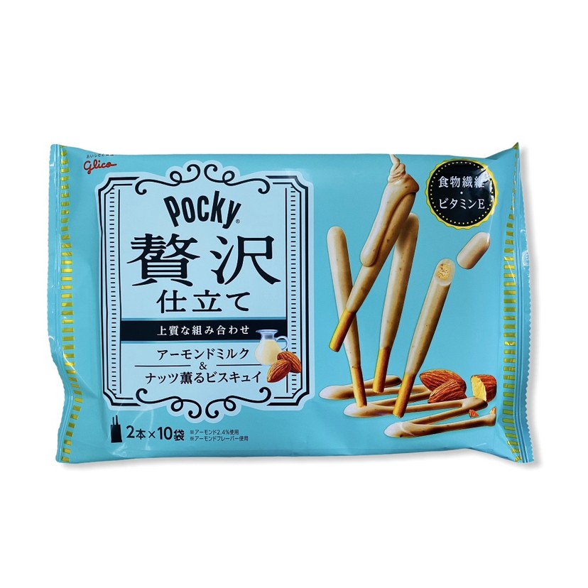 glico固力果 贅沢杏仁牛奶比司吉POCKY棒 20支入