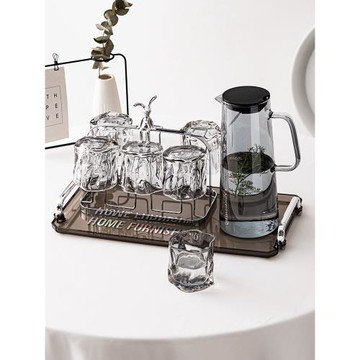 輕奢玻璃杯水具套裝耐高溫冷水壺水杯茶杯家用客廳喝水杯子高級感