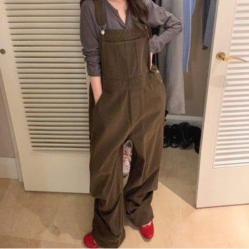 正韓連身褲 平口吊帶長褲FOM1084-創翊韓都