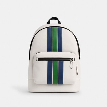 WEST VARSITY條紋後背包