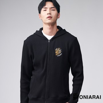 【首降㊙年貨獨家價】極致戶外華夫格針織連帽外套(黑) - BLUE WAY 鬼洗い