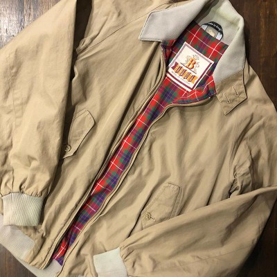 Baracuta G9 Harrington Jacket Tan Cotton 100% Aero Zip Made in