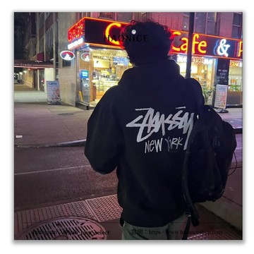 【HAO NICE 】美式潮流 Stussy New York紐約城市限定款 經典字母LOGO 素色百搭款 長袖 拉鍊外套