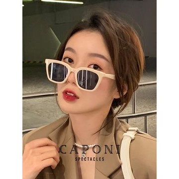 gm墨鏡女海邊顯瘦白框2023年新款韓版潮ins夏防曬紫外線太陽眼鏡
