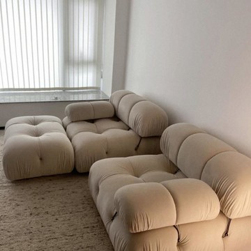 沙發 輕奢布藝創意沙發客廳ins網紅中古模塊化自由組合北歐單人懶人椅