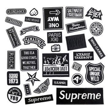 衣服貼畫自粘燙印布貼時尚補丁貼牛仔褲裝飾修補貼花字母破洞補丁