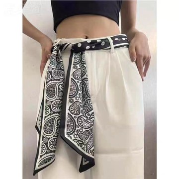 多金🎀【台灣出貨】法式複古腰果花絲巾髮帶女百搭頭飾紮髮絲帶裝飾小方巾 春夏秋韓版波點條紋圍脖護頸洋氣披肩圍巾頭巾裝飾薄款