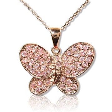 【小樂珠寶】魅力滿點-頂級玫瑰金墜鍊