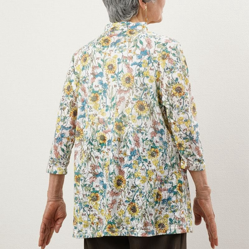 シニアファッション 80代 70代 60代 高齢者 婦人服 ブラウス レディース シニア 服 女性 母の日 おばあちゃん  誕生日 プレゼント 日本製 楊柳 七分袖 ブラウス 婦人服 ブラウス 夏用 シニア 服 80代 70代 60代 レディース
