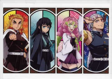 煉獄&宇髓&甘露寺&時透限定設計透明文件夾築地銀章魚×鬼滅之刃牛角麵包鯛魚燒BOX購入特典後半部