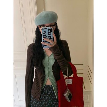 MOWENTI文文婷 【9/8 10:00AM】小眾設計感假兩件針織開衫上衣