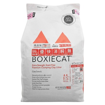 BOXIECAT 博識貓 益生菌強效黏土凝結貓砂 28LB  12.7kg  1包  無香味