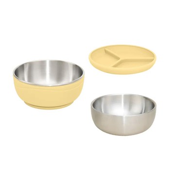 Picaboo 雙寶碗 | 學生餐碗 不銹鋼餐碗 防燙隔熱 極簡收納