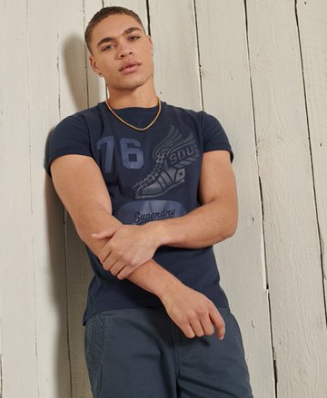Superdry Men's Men's Overdye Collegiate State T-Shirt Navy / Nautical Navy - Size: M