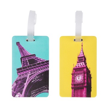 《TRAVELON》行李掛牌2件-鐵塔鐘樓-- 行李吊牌 識別吊牌 登機牌 姓名牌