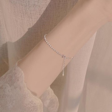 925純銀蛇骨鏈圓珠手鏈女輕奢小眾精致閨蜜手環2025新款爆款禮物