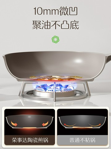 新品上市 陶瓷無涂層平底鍋不粘鍋家用牛排煎鍋炒菜電磁爐燃氣灶適用 幸福驛站