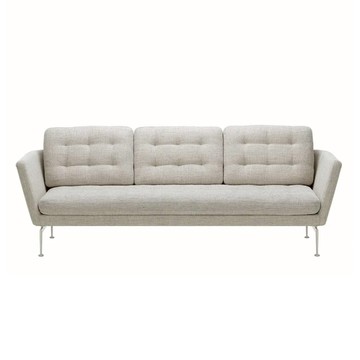 Suita 三人座沙發（簇飾款、米灰色布料、銀色基座）
