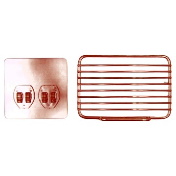 Easy 易立家 304不鏽鋼無痕掛勾 肥皂架 防水防鏽 堅固耐用 台灣工藝  玫瑰金  1組