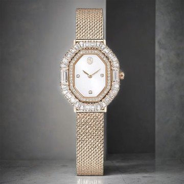 SWAROVSKI 施華洛世奇 Matrix 方形切割水晶八角米蘭帶手錶 女錶 1212購物節 送禮推薦-30x25mm 5732501