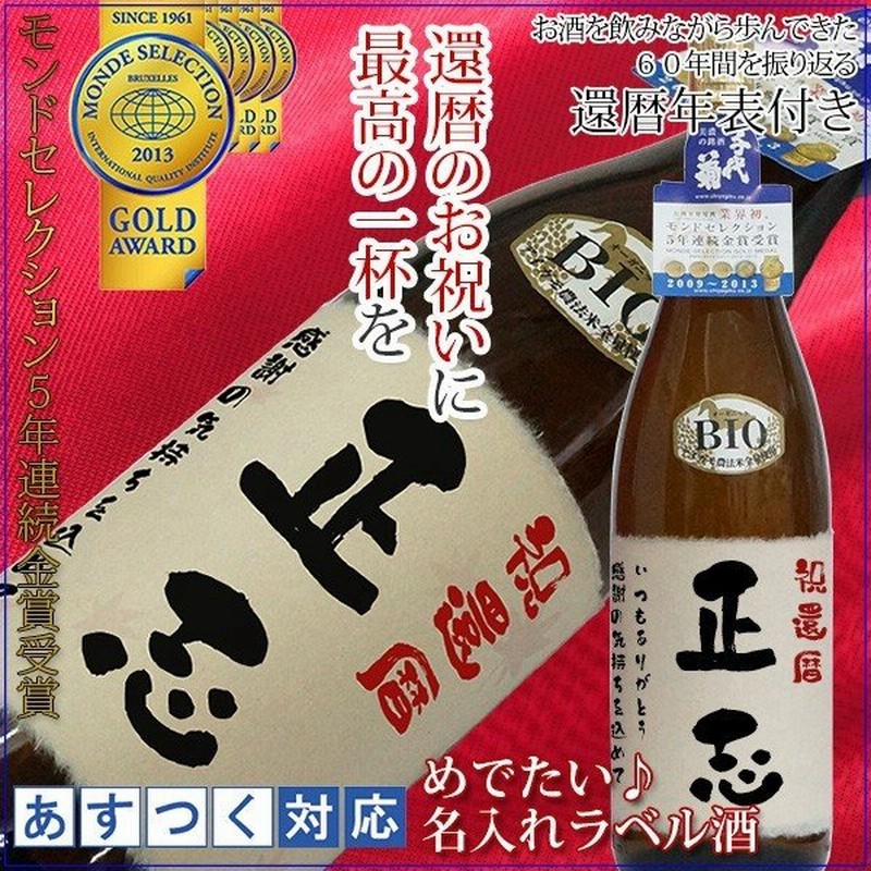 退職祝い 男性 名入れラベル酒 プリントラベル モンドセレクション5年連続金賞 日本酒 地酒 名前ラベル 退職 プレゼント 定年 記念品 60代 通販 Lineポイント最大get Lineショッピング