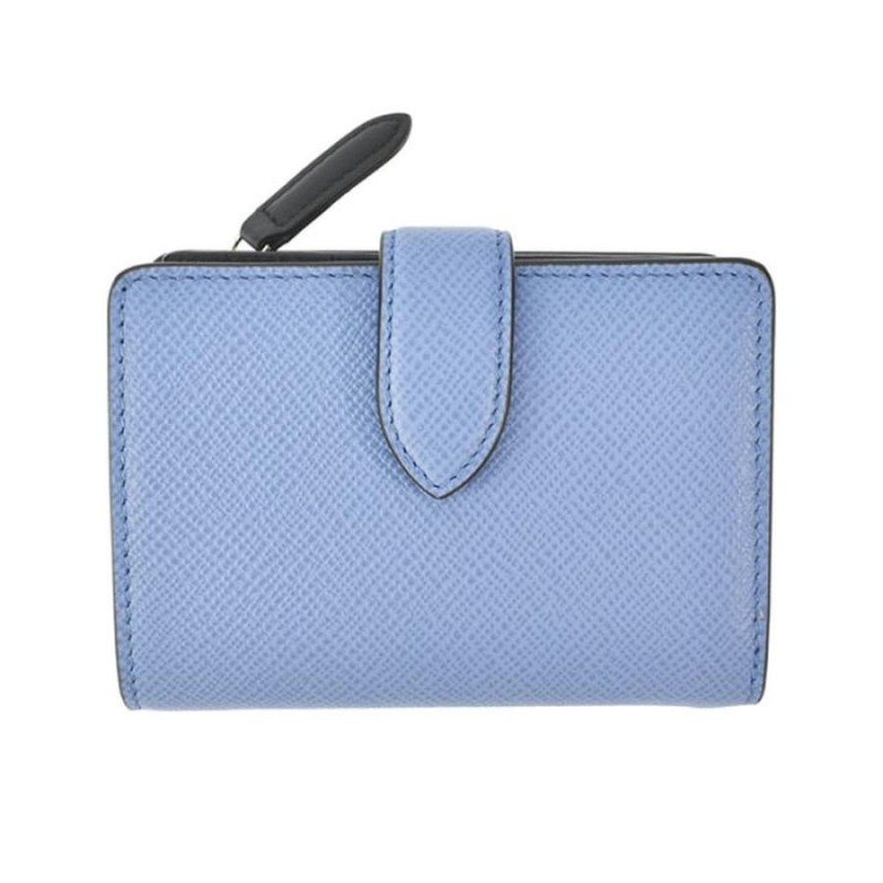 スマイソン 二つ折り財布 ミニ財布 レディース SMALL CONTINENTAL PURSE SMYTHSON レザー ロゴ シンプル ブルー系 |  LINEショッピング