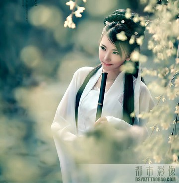 女生漢服寫真拍照道具笛子舞蹈演出影樓古裝攝影竹笛古風長簫