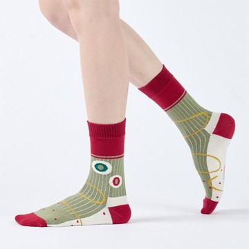 迴聲室 中筒襪 - 綠(F)