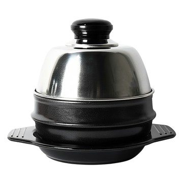 韓國產蒸蛋陶鍋 + 專用鍋蓋 + 鍋墊  13.4cm  1組