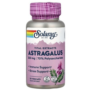Solaray, 重要提取物，黃芪，200 毫克，30 粒素食膠囊