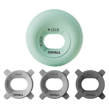 TRYALL 創豪 矽膠握力圈組 外圈 + 內圈 3個 15~60LB  綠色  1套  84 x 84 x26mm