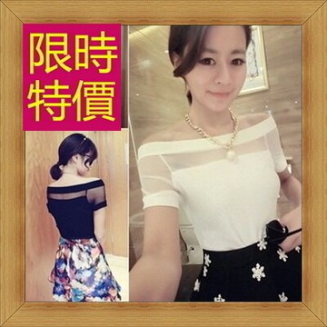 現貨+預購 T恤 短袖露肩裝-性感流行純棉質女短版上衣55a59【獨家進口】【米蘭精品】