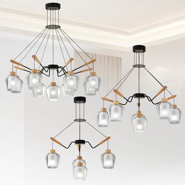 時尚玻璃原木吊燈  38-81141、81142、81143