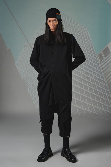 側邊抽皺長襯衫