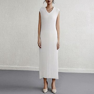 [米蘭精品] 現貨+預購 三宅風皺褶衣服洋裝褶皺長裙連身裙高級摺衣彈力女裝顯瘦折衣大碼-A字長裙6色74li25